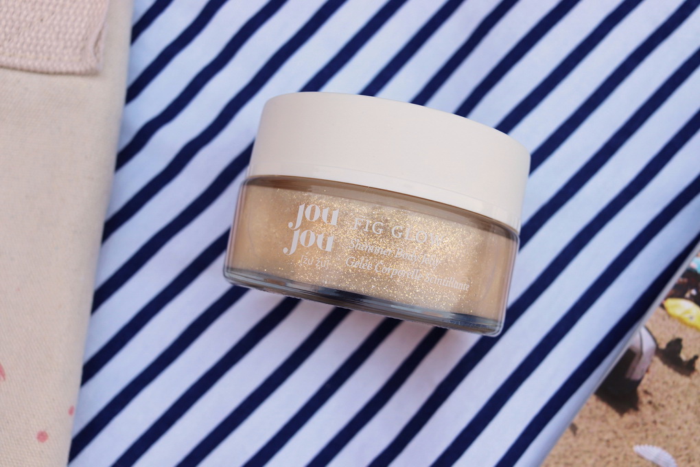 Joujou Botanicals Fig Glow třpytivý tělový gel | přírodní rozjasňovač z hvězdného prachu - recenze