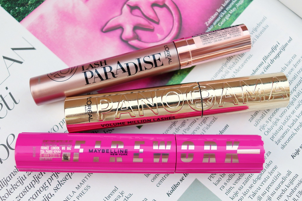 Srovnání řasenek do 300 Kč: Maybelline Lash Sensational Firework, L'Oréal Paris Panorama a L'Oréal Lash Paradise (recenze)