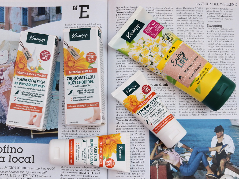 Kneipp Foot Care mast na zrohovatělou kůži a krém na popraskané paty + sprchový gel Enjoy Life